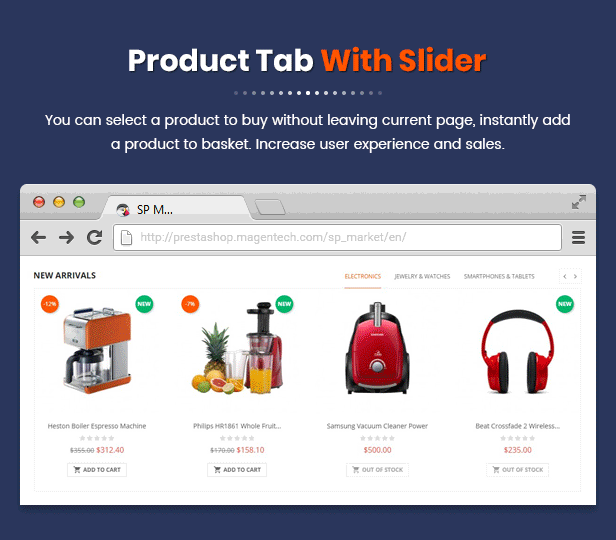 Market - Responsive Multipurpose Prestashop Theme - Tab Slider