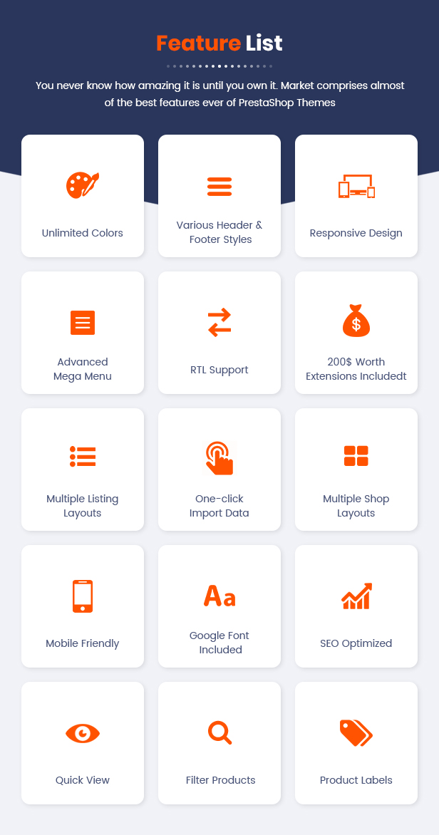 Market - Responsive Multipurpose Prestashop Theme - Key Features