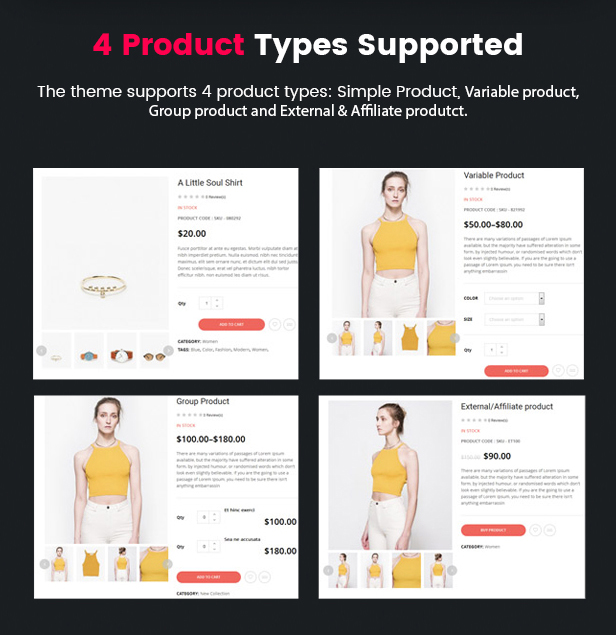 Product Layouts - fashion ecommerce wordpress theme