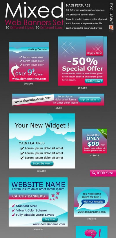 free psd banner ads